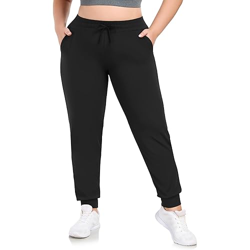 HLTPRO Plus Size Sweatpants Women - Joggers for Women with Pockets Yoga Workout Athletic Lounge Casual Pants Running