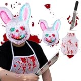 Photo Gallery joytix®maschera spaventosa led coniglio sanguinante con machete 43cm & grembiule macellaio insanguinato – costume halloween luci rosse blu, travestimento horror per adulti ragazzi Photo Gallery joytix®maschera spaventosa led coniglio sanguinante con machete 43cm & grembiule macellaio insanguinato – costume halloween luci rosse blu, travestimento horror per adulti ragazzi