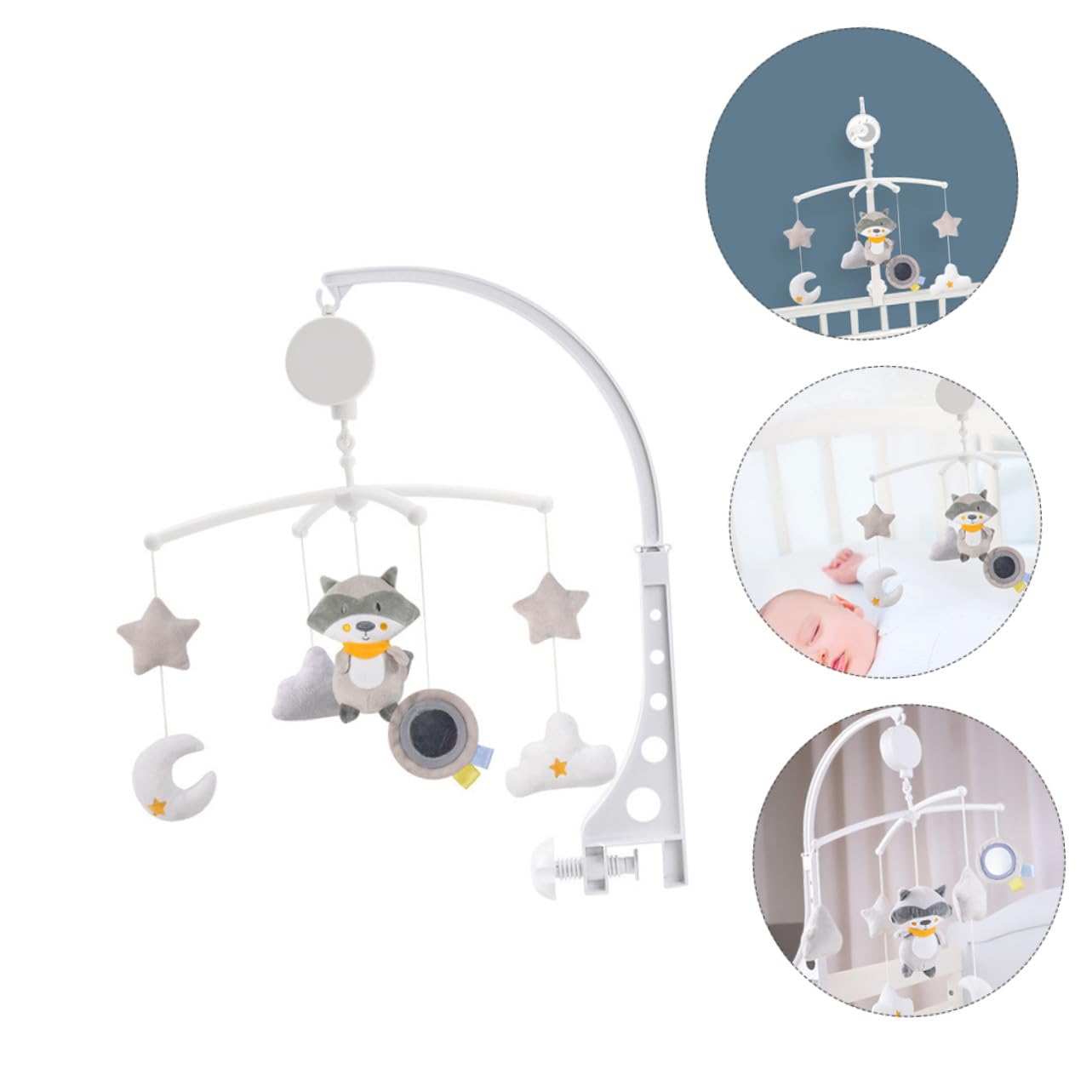 Ghirlanda Musicale Rotante per Culla, Ornamento Sospeso | Pendente Procione per Cameretta Ragazzo Ragazza, Plastico, Regalo per Shower e Compleanno