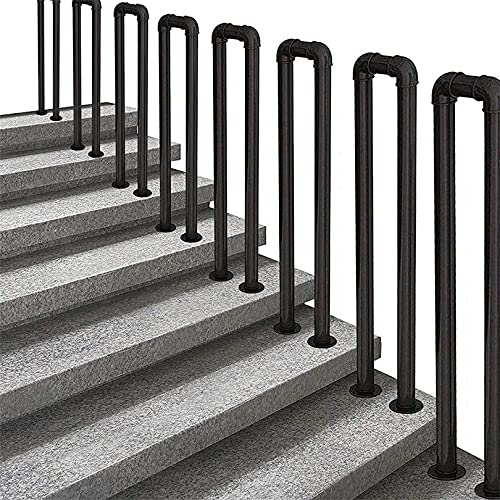 Garde-corps d'escalier antidérapant en fer forgé pour extérieur
