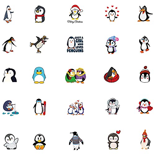 TMZELOA 50 Stück Kleintieraufkleber, Pinguin Stickers Aufkleber, Pinguin verschiedene süße Aktionen Thema Aufkleber, DIY Dekorations Aufklebers für Laptop, Fahrrad