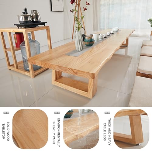 Bureau de salle à manger multi-usage en bois massif de style bas - 4