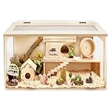 PROLEE Hamster Cage with Chewproof Wood Top,Guinea...