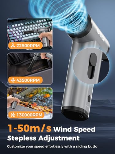 Smiling Shark J01 Electric Air Duster 130000RPM Full Body Aluminum Alloy - image 3