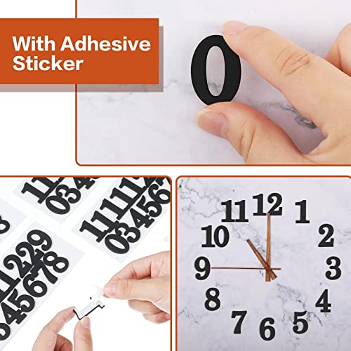 Uhrenziffer Kit,6 Pcs Schwarz Silber Gold DIY Digitaluhr Zahlen für HeimkunstDekoration Digitaluhr Ersatz und Reparaturteile (Arabische Ziffern)