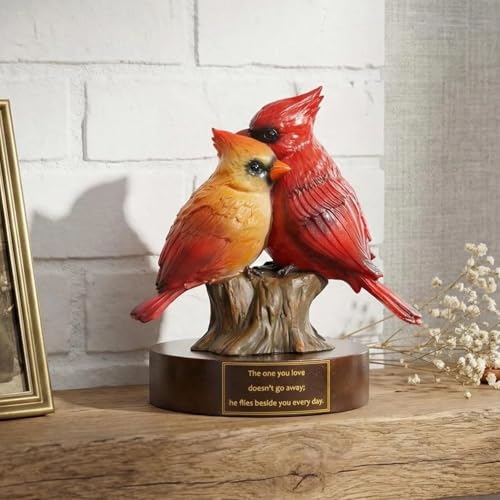 Figura Decorativa de Cardenal Rojo en Resina