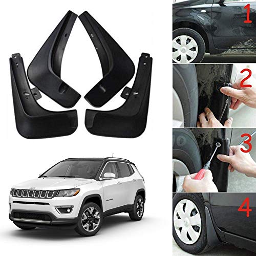 Image of Oshotto (O.E.M Fitting Cup Type) Mud Flap /Splash Guard Compatible with Jeep Compass (Set of 4)