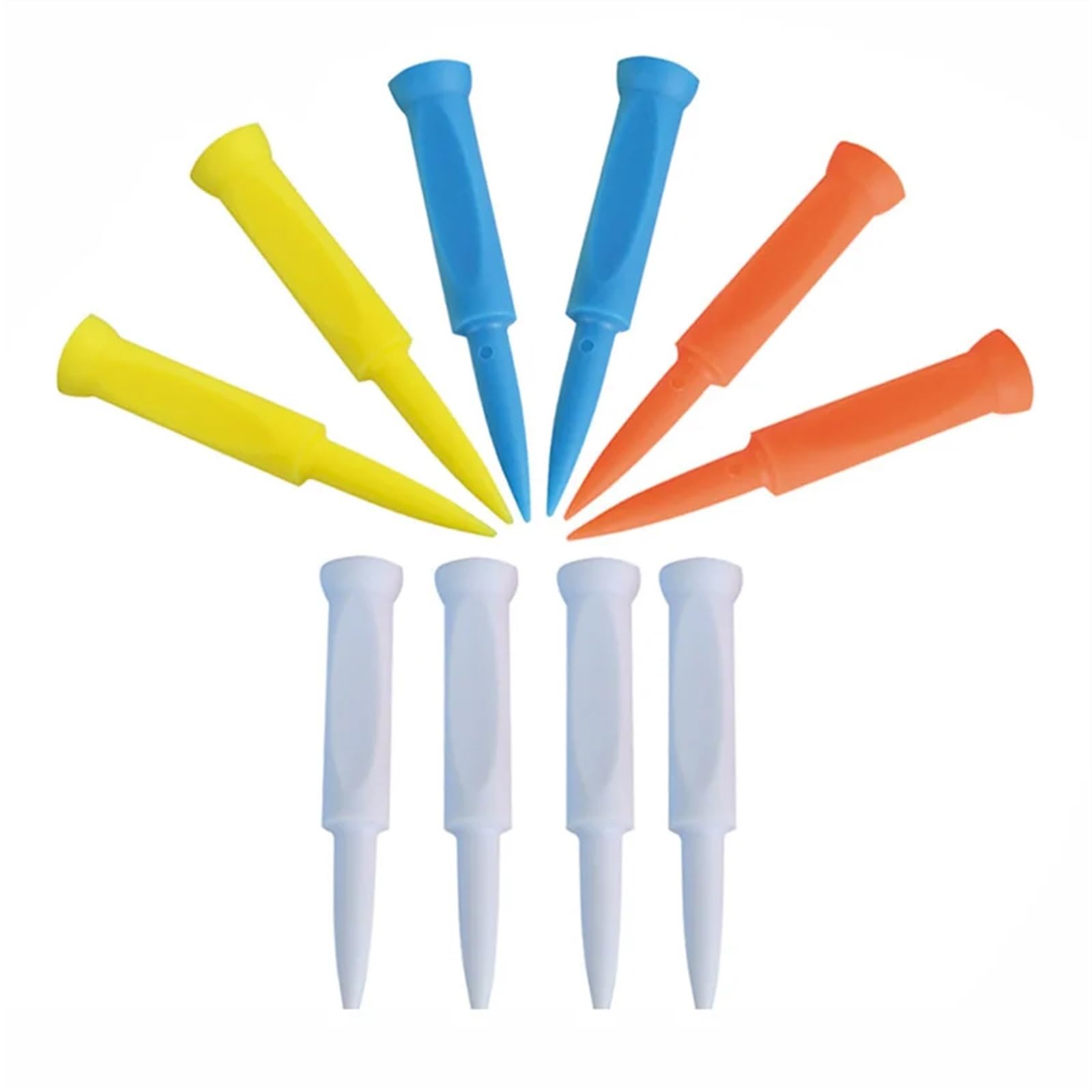 Golf Tee 20 Teile/Satz Tragbare Golf-Tees Kunststoff 70mm Vier Farbe Lange Tee Golf Praxis Training Zubehör for Golf Praxis FüR Einen Idealen Abschlag