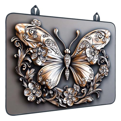Image of Nuxovilar Gilded Butterfly Stove Cover Diatom Mud 28.65x20.47 In | Glass Protector Countertop Mat Counter Saver Cooktop Cover Kitchen Elegant Cooking Room (Diamond Butterfly)
