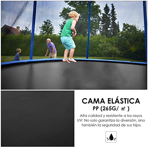 Trampoline Ø 366 cm, Trampoline d'Extérieur Enfant avec Certifié TÜV GS, Trampoline de Jardin avec Filet de Sécurité, Échelle, Coussin de Protection et Accessoires, pour l'intérieur et l'jardin etc.