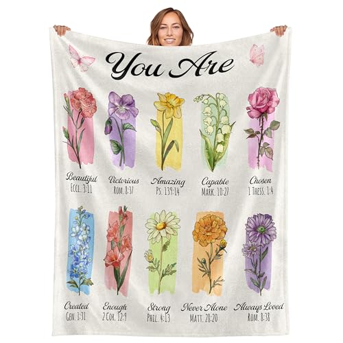 WRAPIX Christian Gifts for Women Faith - Soft Fleece Throw Blanket 50x60 in