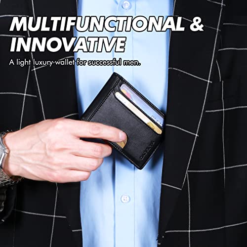 Money Clip Wallet for Men Leather Mens Wallets Slim Minimalist Wallet for Men Bifold Mens Wallets Rfid Blocking Front Pocket Wallet with 13 Slots Credit Card Holder Gifts for Boyfriend Father3