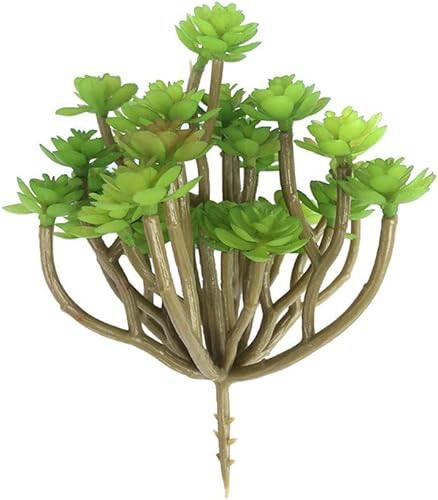 Miniatura 4 de EBUYOM 2 piezas de mini plantas suculentas artificiales sin maceta, arreglos de ramo de suculentas falsas, plantas de imitación para decoración del