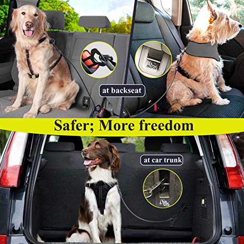 Vivaglory Dog Car Seat Belt Restraint - No-Chew Heavy Duty Car Seatbelt For Pets, Coated Steel Rope To Prevent Chewing, Length 33" For X-Large Dogs - 60-80 Lbs. #TOP3