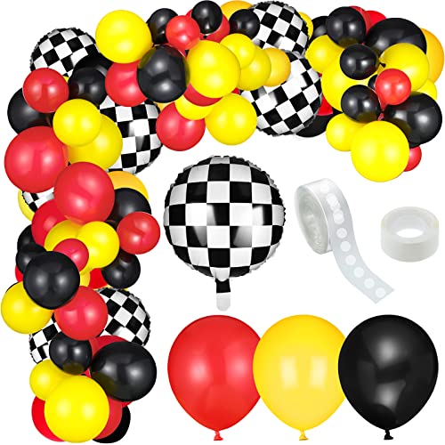 127 Pieces balloons race car birthday party supplies car decorations cars theme birthday party decorations race car balloons racing balloon garland for Racing Car Party Decoration