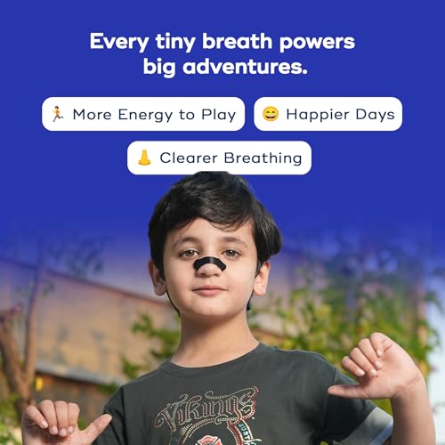 Image of BREATH FIX Kids Deep Sleep Combo (Extra Small) - Black Nasal Strips (Extra Small, 30 Strips) + Black Mouth Tape (30 Tapes) | Enhances Sleep | Supports Nasal Breathing | Hypoallergenic Adhesive | CDSCO Approved