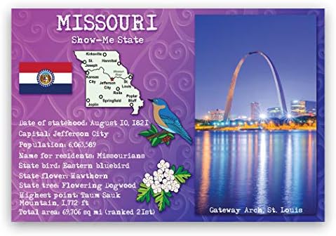 MISSOURI STATE FACTS postcard set of 20 identical postcards. Post cards with MO facts and state symbols. Made in USA. image 3