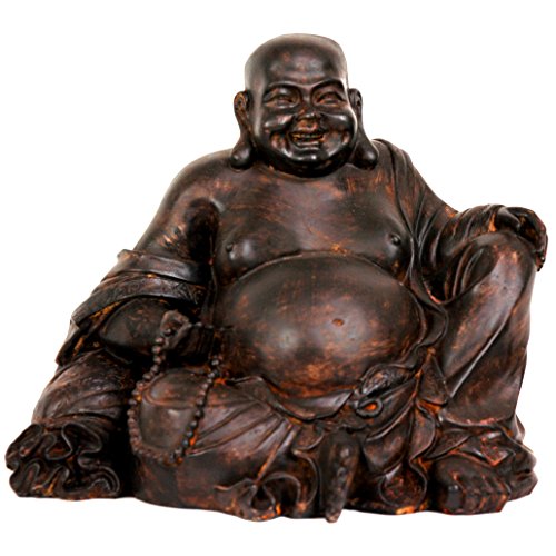 Red Lantern 8' Sitting Laughing Buddha Statue