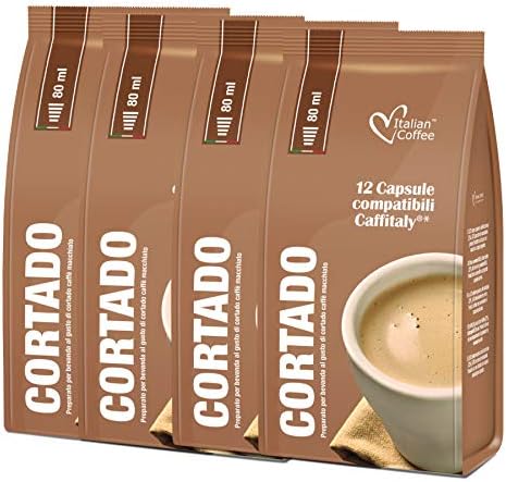 CAFFITALY CBTL Kfee compatible pods, Flavored Drinks capsules (48 Cortado Bundle)
