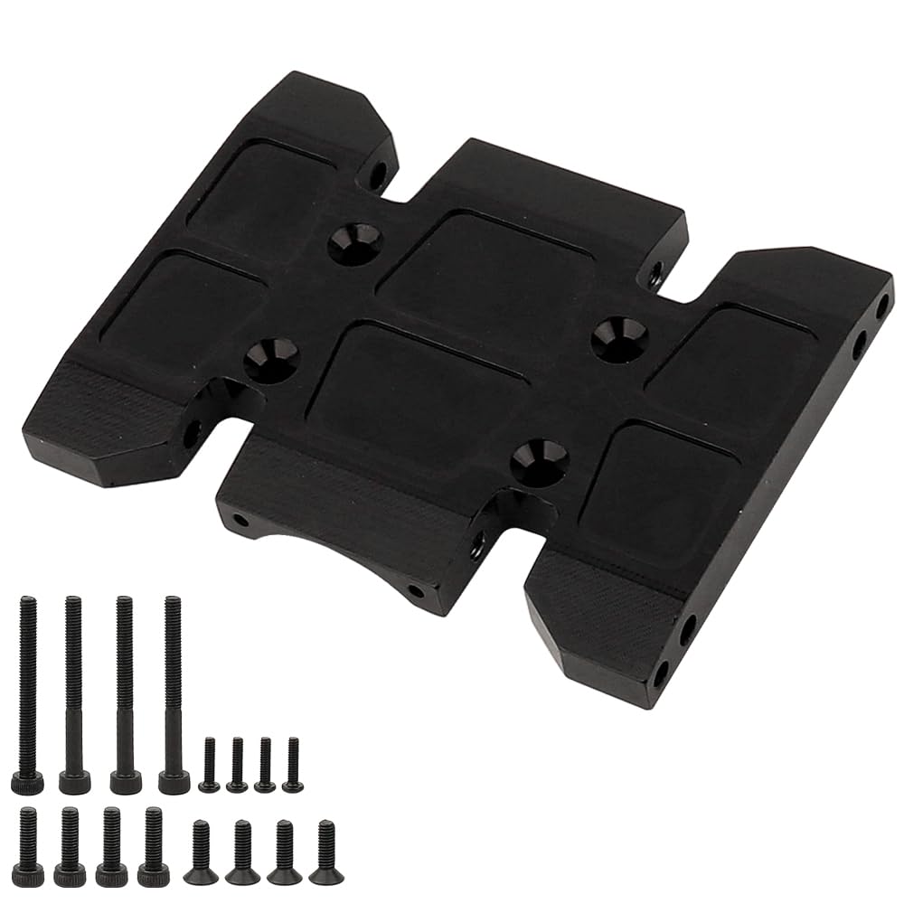 RZXYL Gearbox Skid Plate Transmission Mount for Axial SCX10 PRO 1/10 RC Crawler Center Protect Plate Upgrade Part AXI231051 (Black)