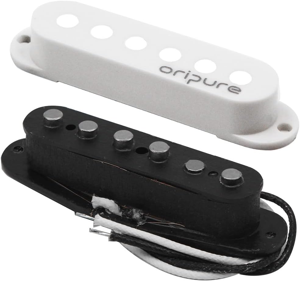 OriPure Vintage Alnico 5 Staggered Single Coil Pickups Guitar Neck Pickup White Cover - Image 4