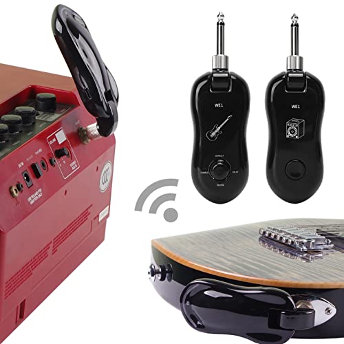 Tyenaza Black Guitar Wireless Transmitter Receiver Kit, Kit de Transmisor para Guitarra con Reverb Tipo C Inalámbrico Set Mono 6.35 para Reparación Diaria de Guitarra miniatura 2
