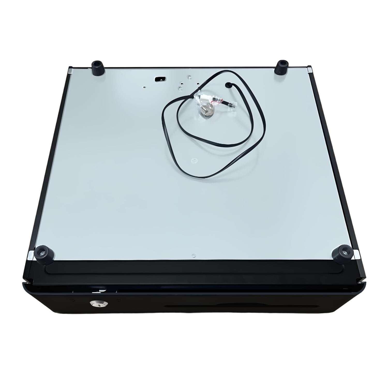HONEY BEAR Cassetto registratore di cassa da 15,7 pollici con staffa set per ricevute/stampante termica sistema POS, con interfaccia RJ11 12 V, 4 banconote e vassoio per 8 monete, nero 40 x 40,5 x 9