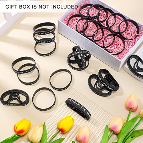 HyDren 48 Pcs Motivational Wristbands for Student, Simple Colors - image 4