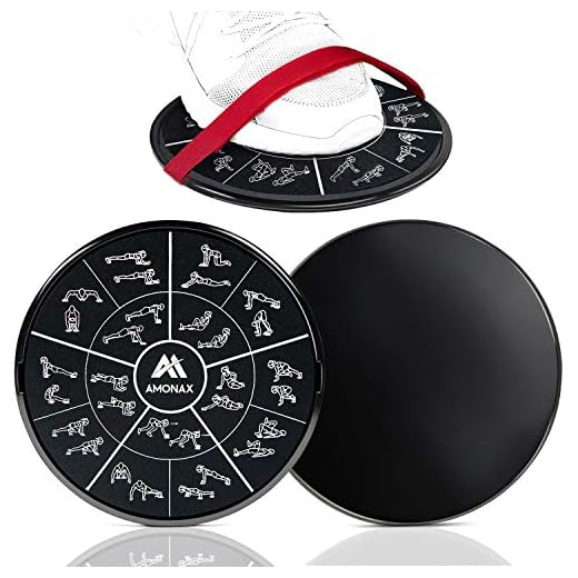 Amonax Sliders for Working Out, core Sliders for ab Workouts, Exercise Sliders for Strength Training, Fitness Discs, Sliding Gliders Gliding Discs for Gym Home Workout kit, 80 Day Obsession Equipment