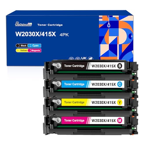 Toner HP 415A W2030A haute précision pour imprimante LaserJet Pro M479fdw et M454dw couleur