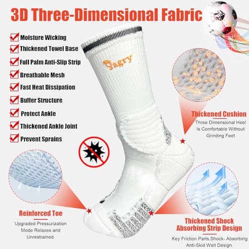 Elite Basketball Socks, Performance Cushioned Mid Calf Athletic Socks with Arch Compression for Football Hiking Running3