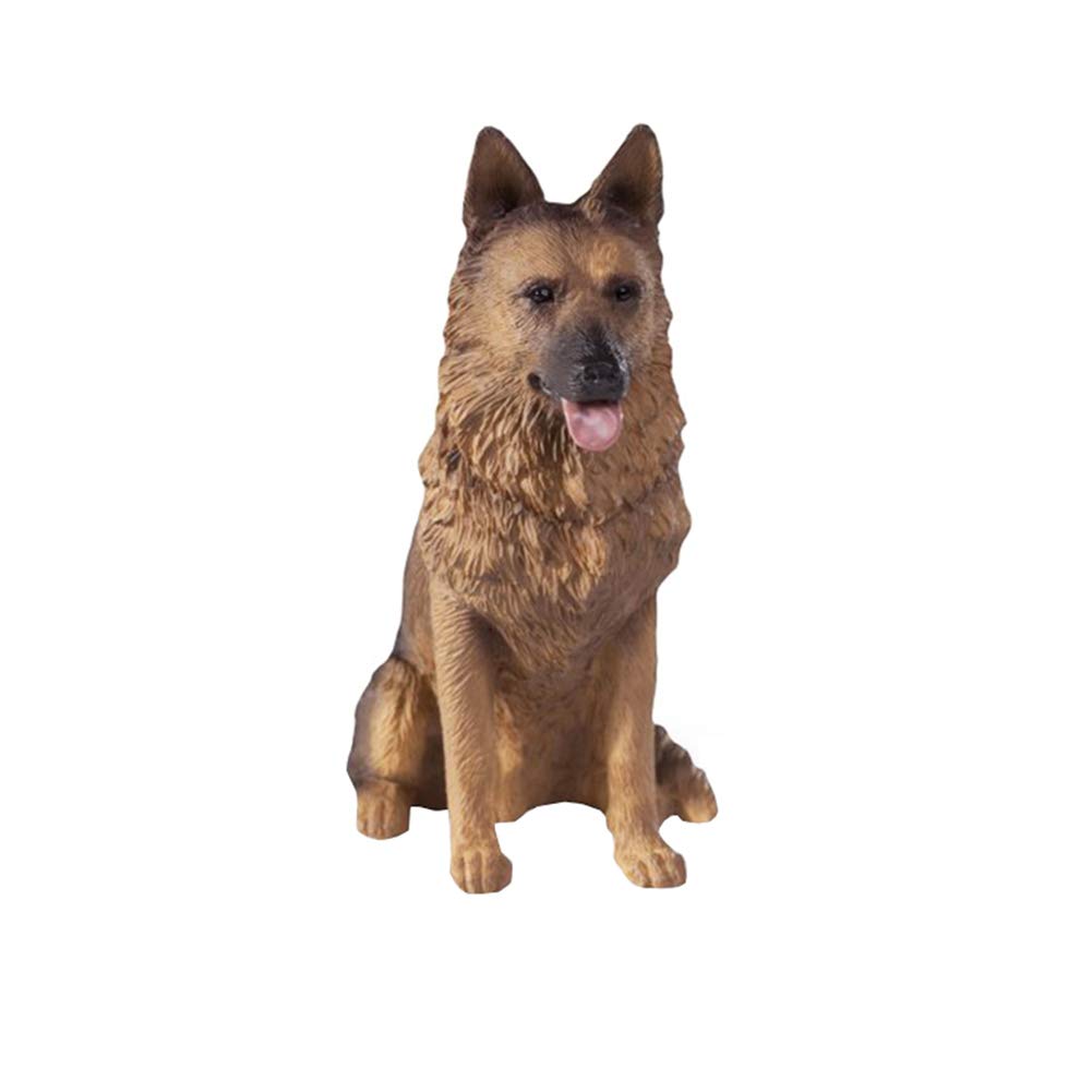 YNIYUJKL Statue Stunning Home Garden Ornament Sculpture Decoration Decorative Wolf Dog Statue Sculpture, German Shepherd Simulation Model Dog Home Gardening Car Decoration Resin Sculpt,Brown