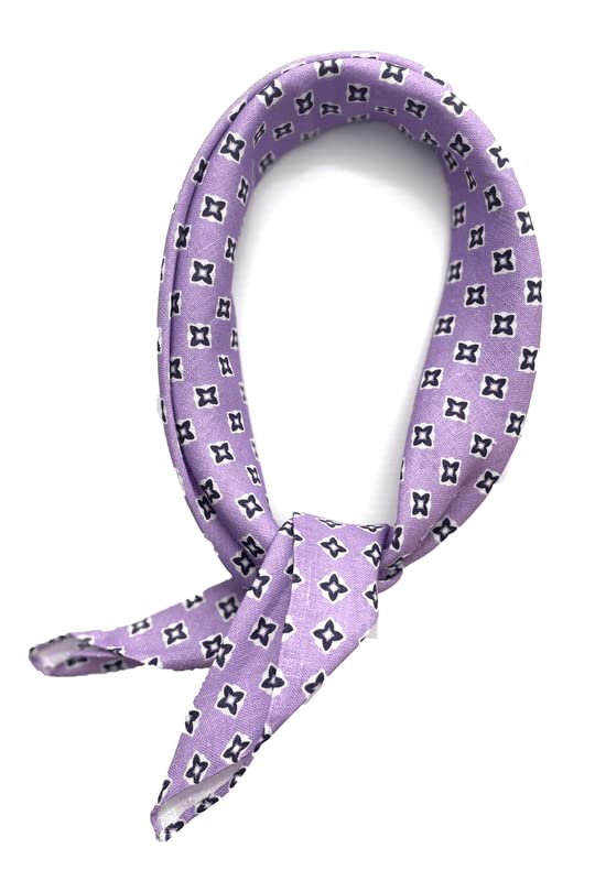 Foulard en lin violet contre les irritations : confort et style géométrique