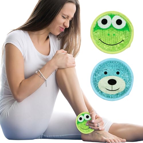 Image of Large Kids Boo Boo Ice Pack,2 Packs Cute Heat Cold Gel Beads Packs for Kid's Fever,Pain Relief,Wisdom Teeth,First Aid and Neck, Head, Arms, Legs Injuries.