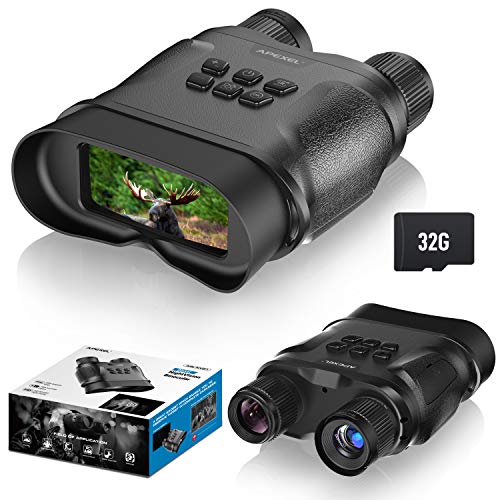 Digital Night Vision Binoculars for Complete Darkness,Night Vision Goggles with 32GB Memory Card 1300ft Infrared Range for Hunting, Spy and Surveillance