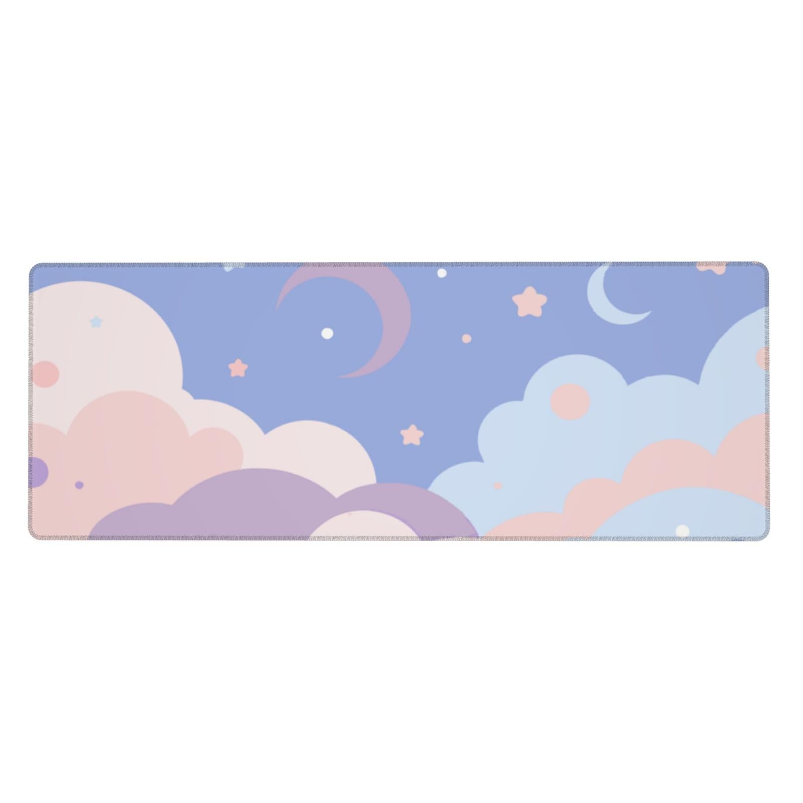 Kawaii Clouds Large Gaming Mouse Pad, Extended Mousepad, Big Long Mouse Mat for Keyboard, Computer, 31.5 * 11.8 in