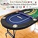 LXJIN 3 in 1 Foldable Poker Table with Reversible Game Mat, 8 Players Game Table with 8 Cup Holders, Suitable for Texas Holdem&Blackjack and Most of Poker Game.