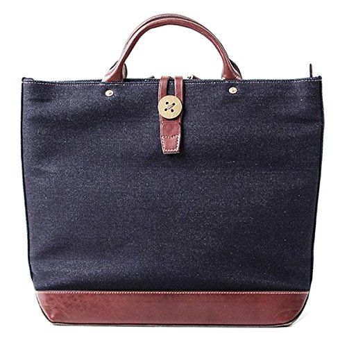 ビアベリー backTOTEpack ファスナー付きモデル トートバッグ BEERBELLY デニム×チョコレートブラウン