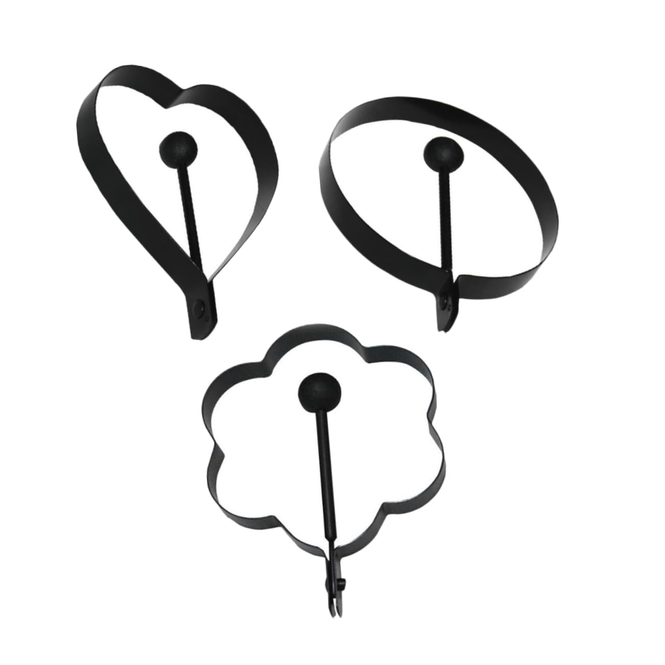 CONGARTENO 3pcs Stainless Steel Nonstick and Pancake Maker Creative Shapes Plum Round Heart for Easy Breakfast Cooking and Kitchen Gadgets