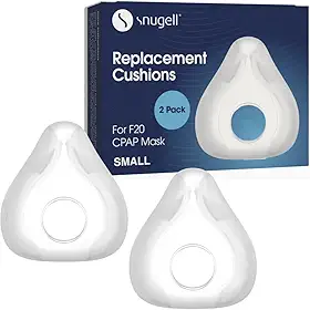Snugell Almofada De Substituição Airfit F20 - Pacote Com 2 - Para Máscara Cpap Facial Completa F20 - Vedação Macia E Segura - Reduz Os Pontos De Pressão E Minimiza Vazamentos Da Máscara (Pequena)