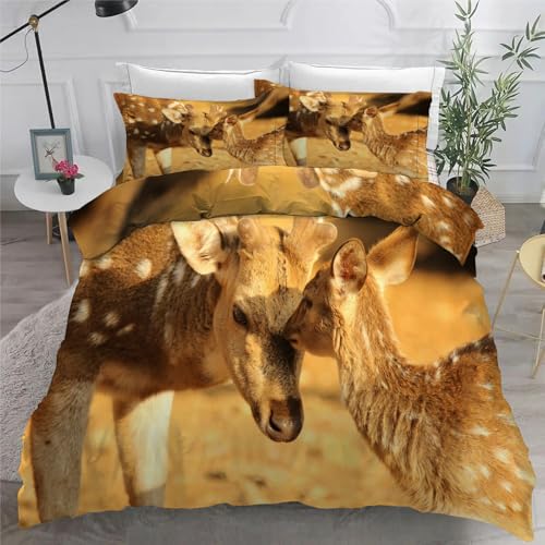 Housse de couette cerf 90x190 en microfibre douce avec fermeture éclair pratique - 6