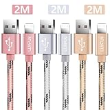 Luvfun Charger Cable for iPhone, [2M-3Pack] Nylon Braided Fast Charger Cable Com...