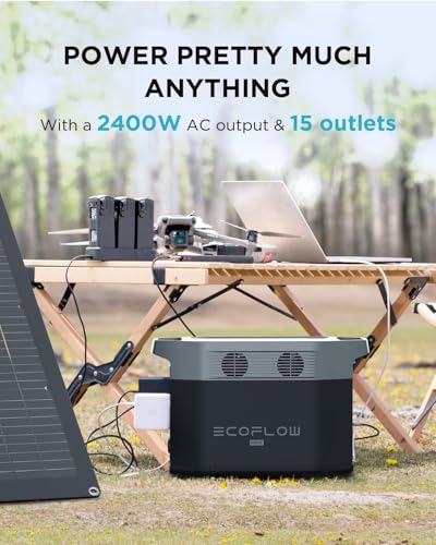EF ECOFLOW Solar Generator DELTA Max (2000) 2016Wh with 220W Solar Panel, 6 X 2400W (5000W Surge) AC Outlets, Portable Power Station for Home Backup Outdoors Camping RV Emergency - Image 4