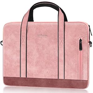 Alfheim 15/15.6/16 inch Laptop Bag, Waterproof Leather Laptop Briefcase Messenger Bag with Shoulder Strap for Women/Men…