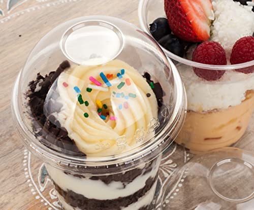 Image of Golden Apple Cup series, 12oz-50sets Plastic clear cups with Dome lid no hole