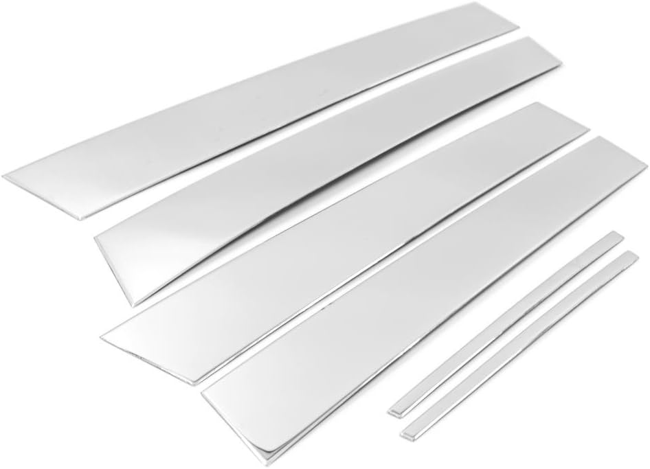 eRushAutoparts Ultra Chrome Stainless Steel Pillar Posts Accent Overlays for 2011-2015 Dodge Charger 6pcs