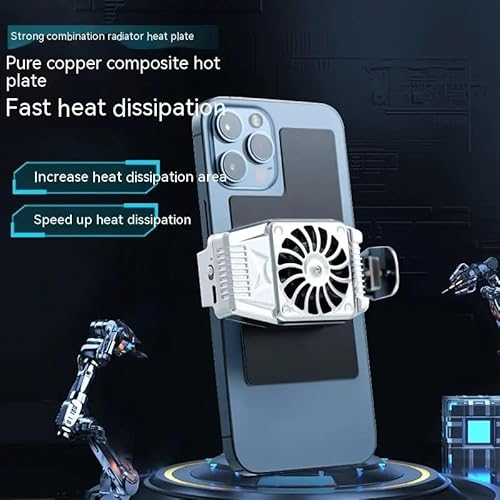 Phone Cooling Plate & Heatsink Pad – Advanced Thermal Dissipation for Gaming & Streaming Enhanced Heat Absorption Radiator Fan Ready Compatible with iPhone & Smartphones with Left-Positioned Cameras