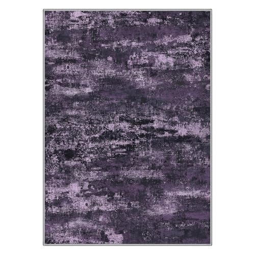 Image of BEIMO Area Rugs 8x10 for Living Room Bedroom, Modern Abstract Machine Washable Rug, Large Soft Low Pile Floor Carpet with Non Slip Backing for Dining Room, Purple