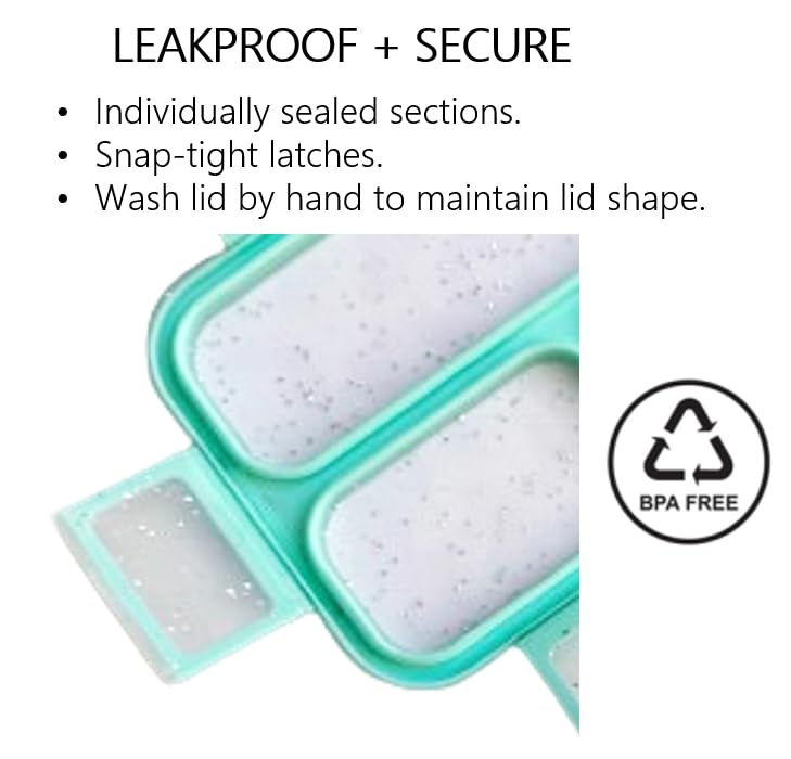 Kinsho Kinder Lunchbox Bento-Set – 3-teilig, Auslaufsicher, BPA-frei, 720 Ml (blau)