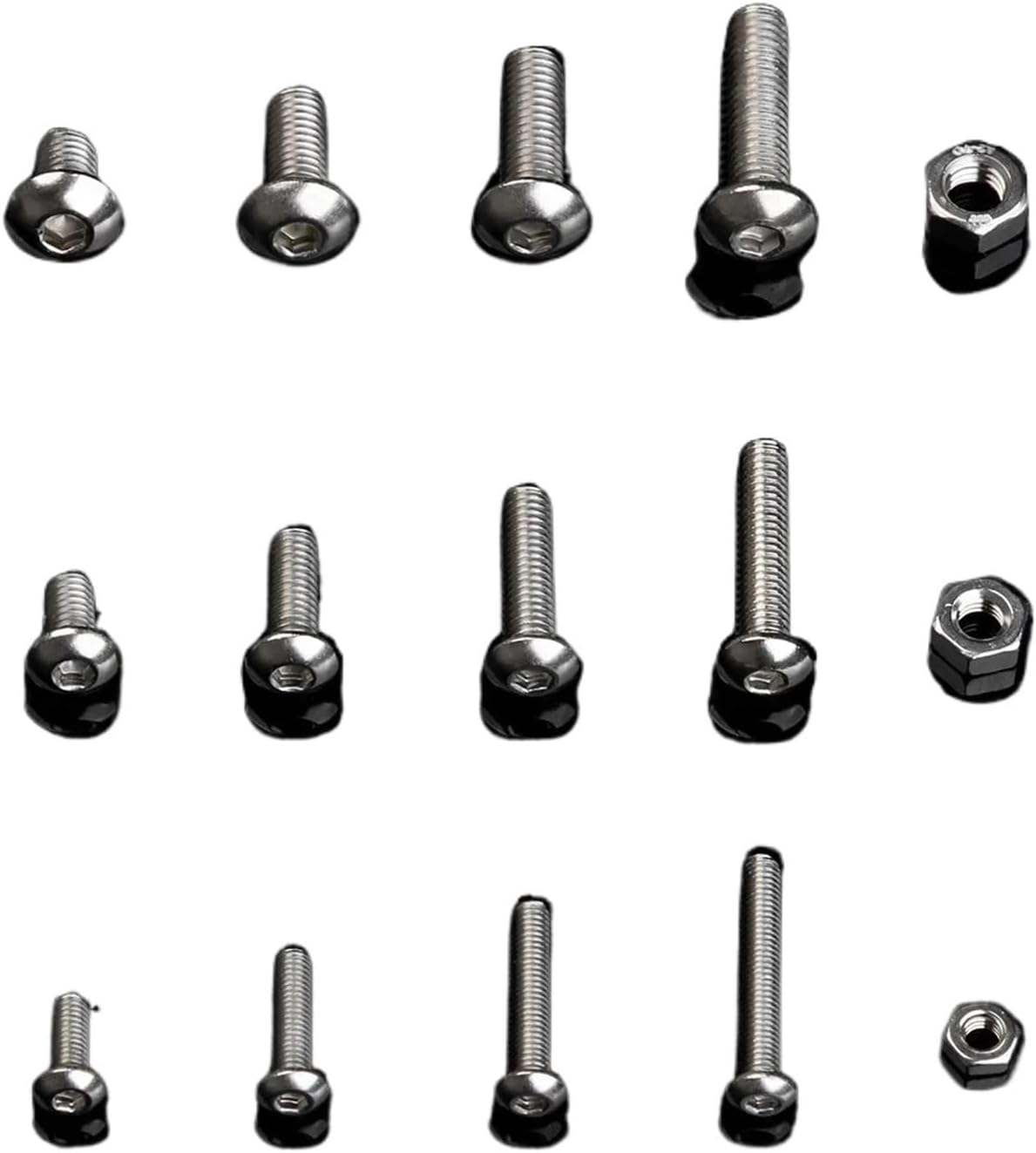 440個 304ステンレス鋼 六角穴付きネジ 丸頭ネジ 六角ナットセット M3/4/5 詰め合わせキット メンタルワーク用